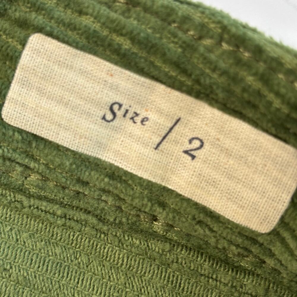 Anthropologie Pilcro Green Corduroy Button Front Pencil Midi Skirt NWT 2 - Picture 6 of 11